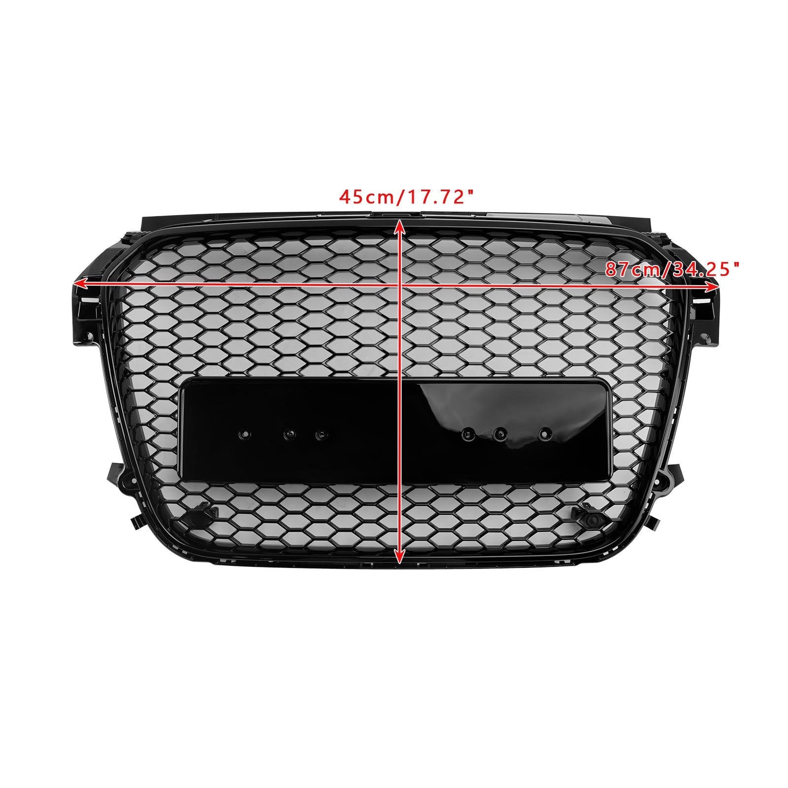 2010 2011 2012 2013 2014 Audi A1 S1 Pre-Facelift Gloss Black Front Honeycomb Bumper Grill Grille