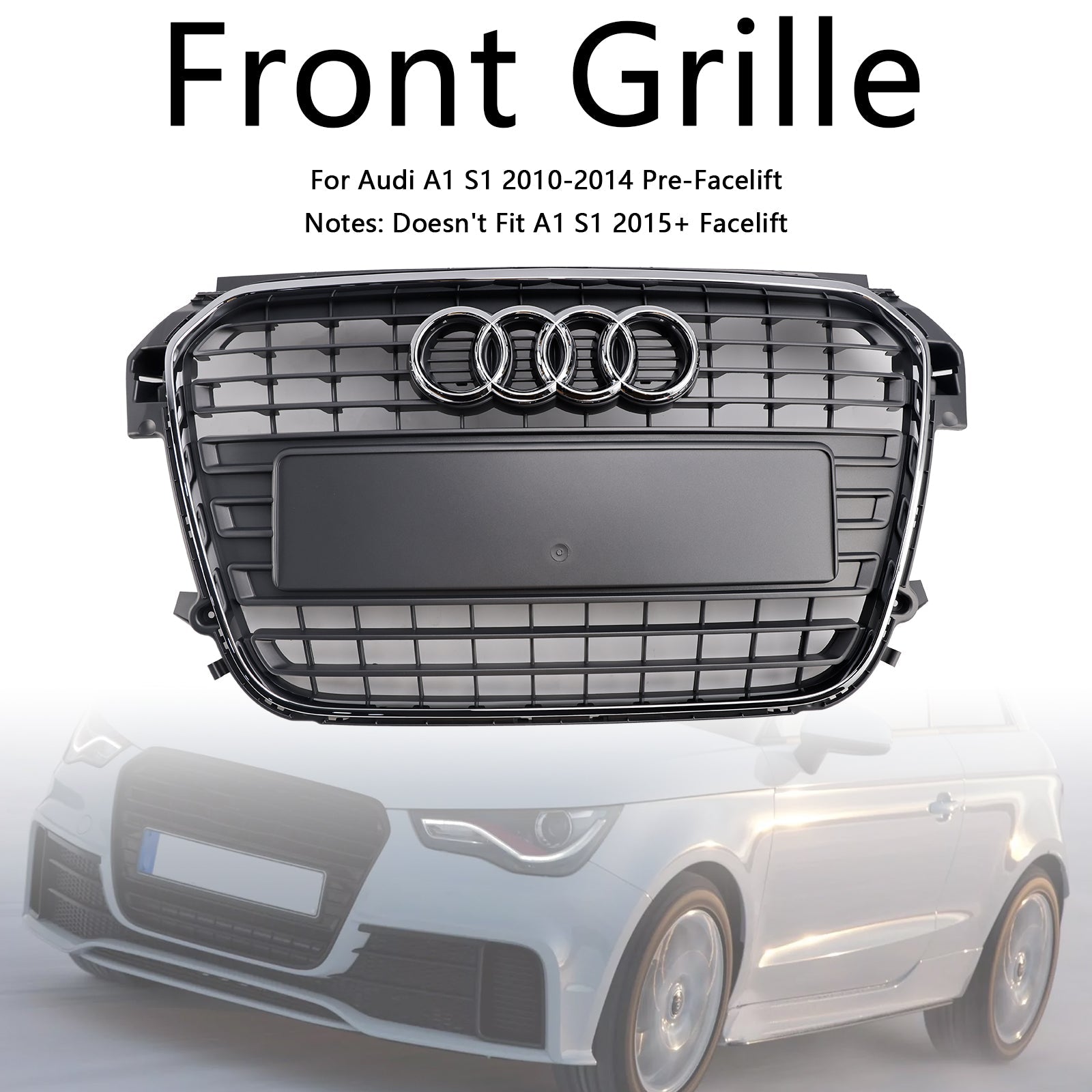 Audi A1 S-Line MK1 2010-2014 Chrome Front Bumper Grill Grille