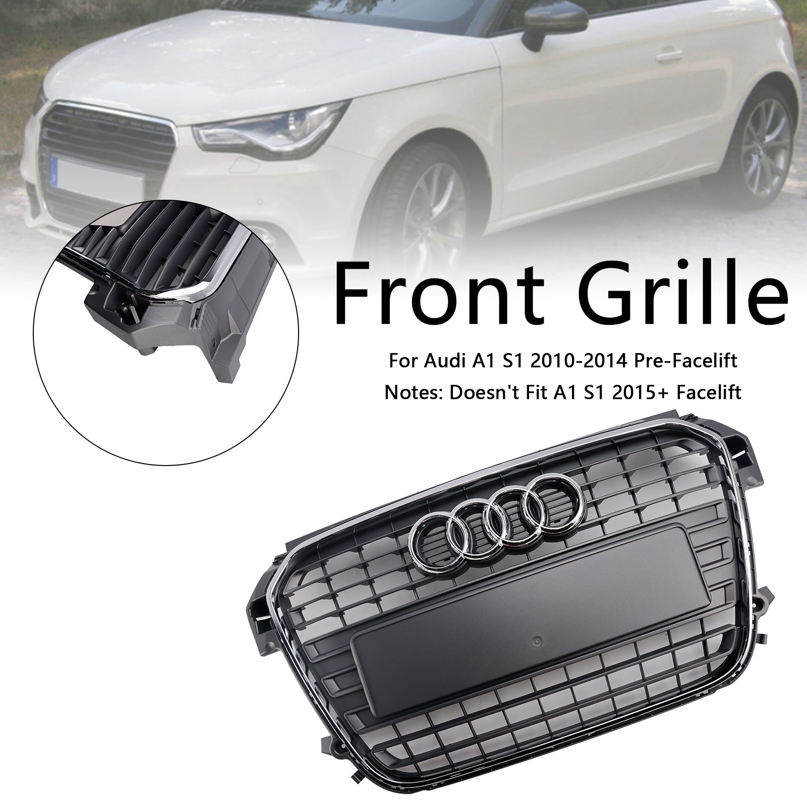 Audi A1 S-Line MK1 2010-2014 Chrome Front Bumper Grill Grille