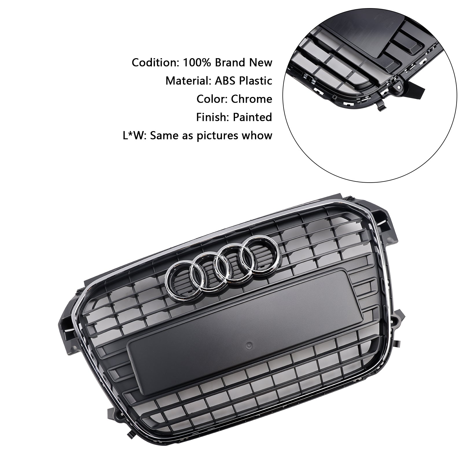 Audi A1 S-Line MK1 2010-2014 Chrome Front Bumper Grill Grille