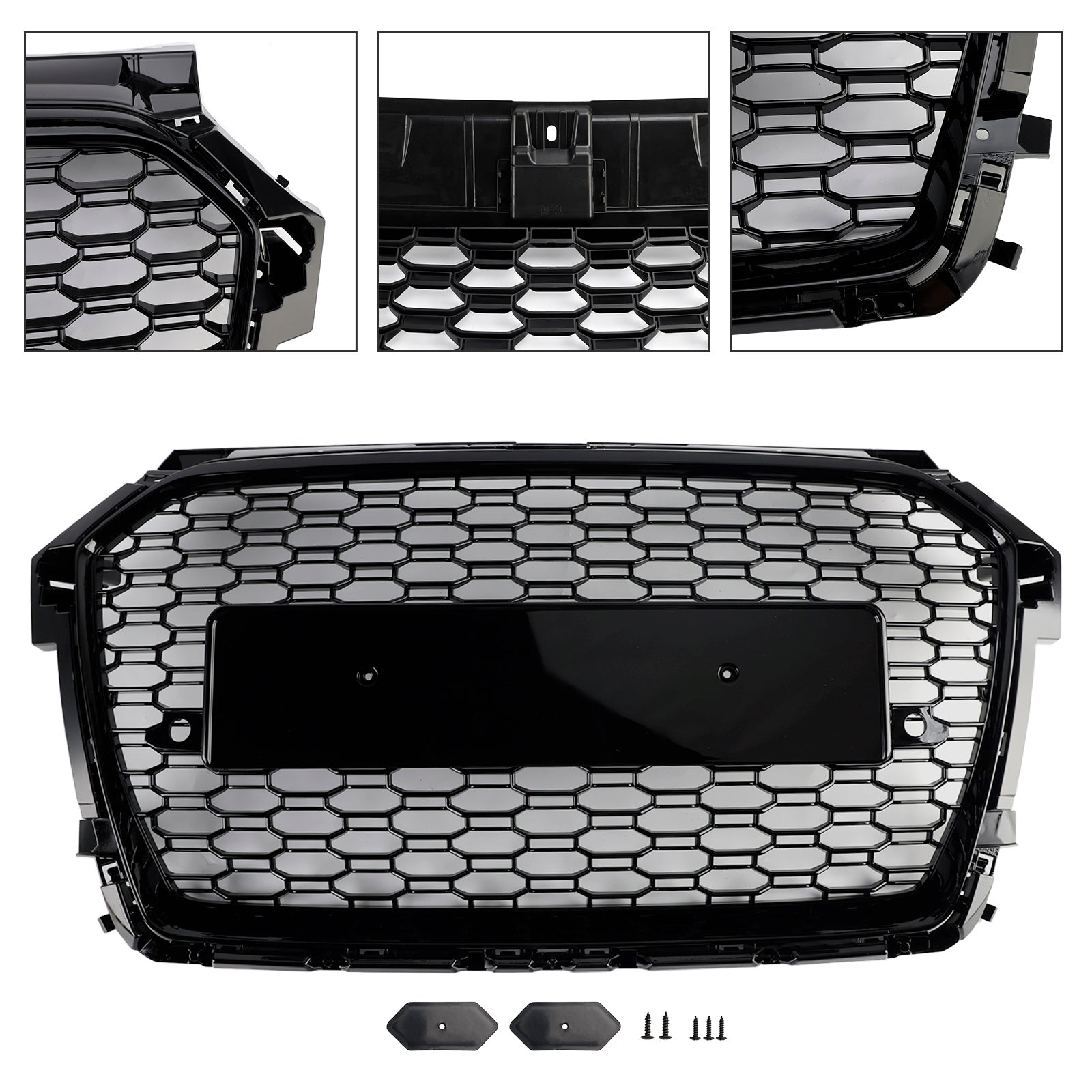 2016 2017 2018 2019 Audi A1 S1 8X Facelift RS Style Honeycomb Bumper Grille Black
