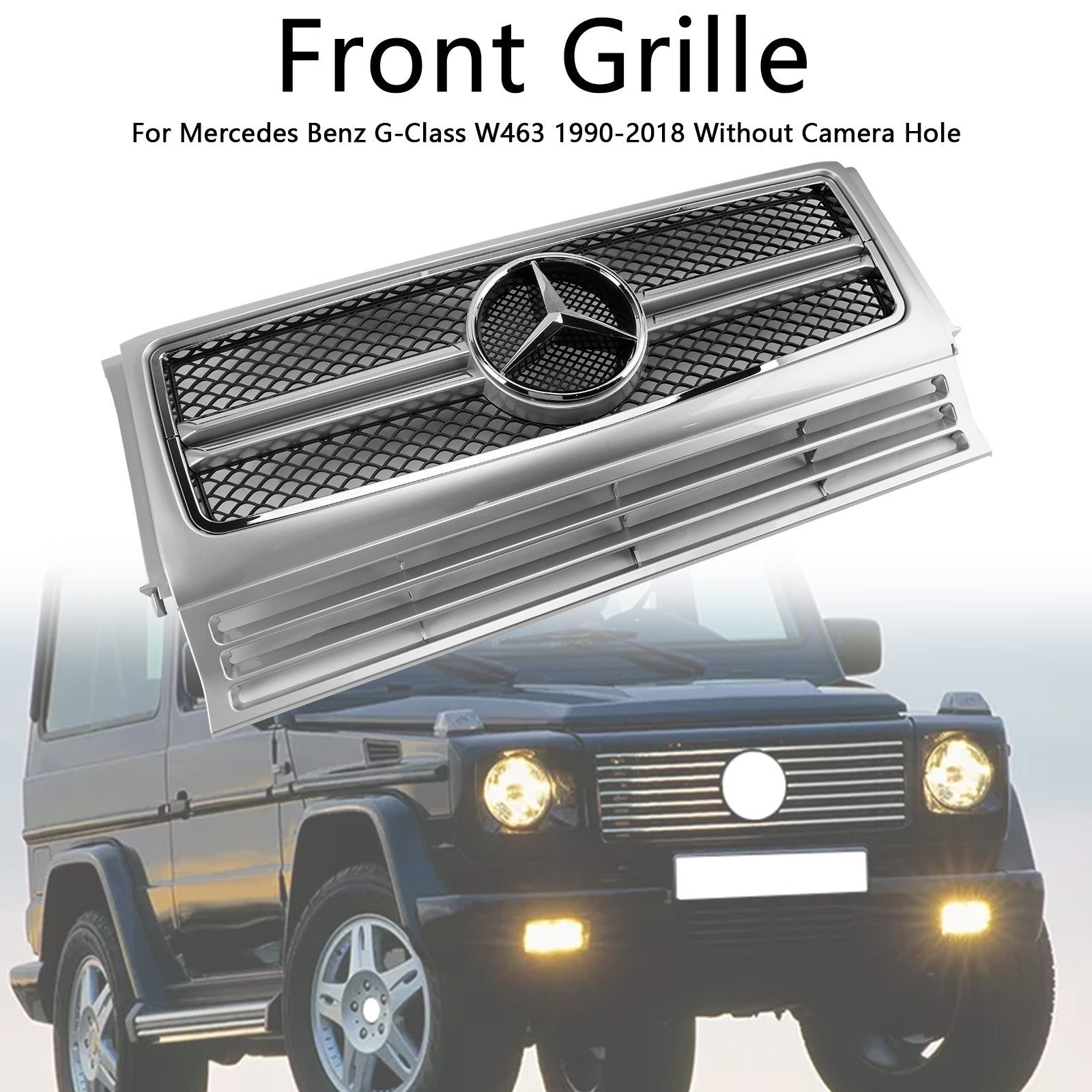 1990-2018 Mercedes Benz W463 Chrome Black Front Bumper Grille Grill Generic