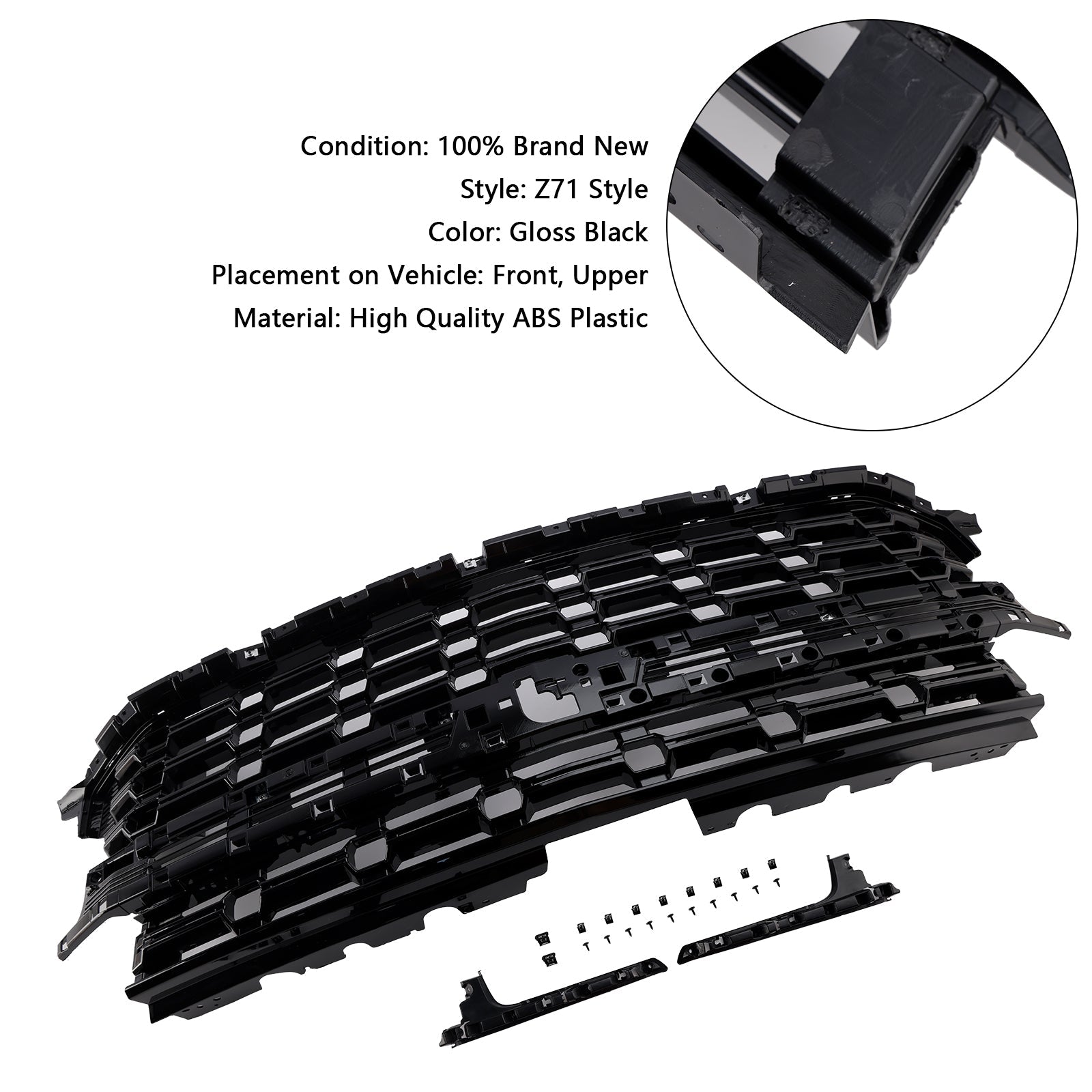 2021-2024 Chevrolet For Chevy Suburban Z71-Look Front Bumper Grille Black