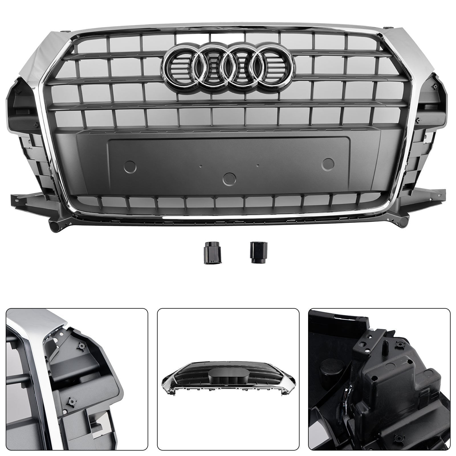 2016-2018 Audi Q3 8U Facelift Chrome Front Bumper Grill Grille 8U0853653M