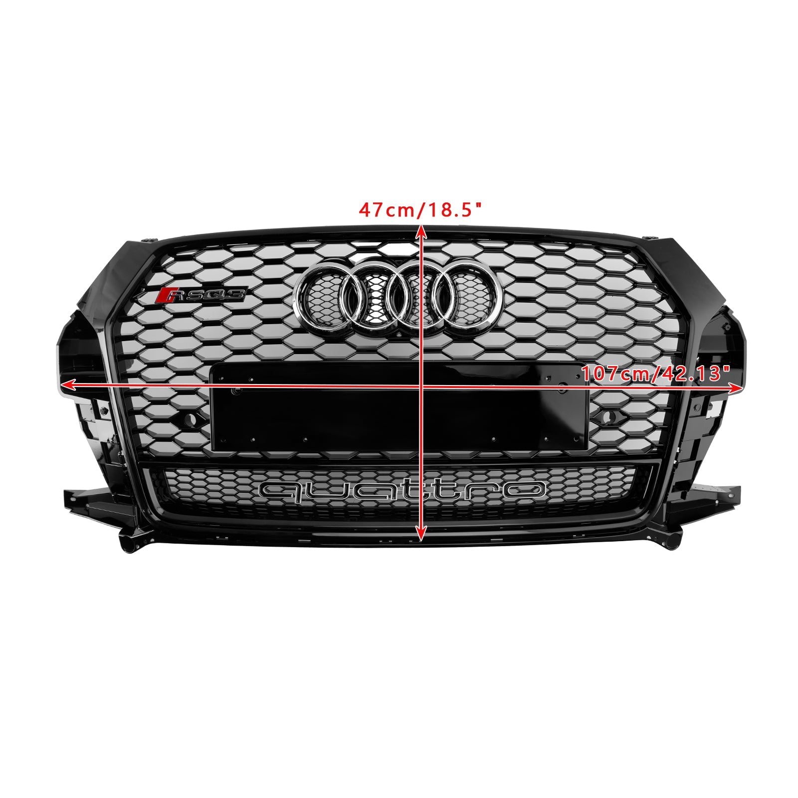 2016-2018 Audi Q3 RSQ3 Style Front Honeycomb Grill Grille Gloss Black