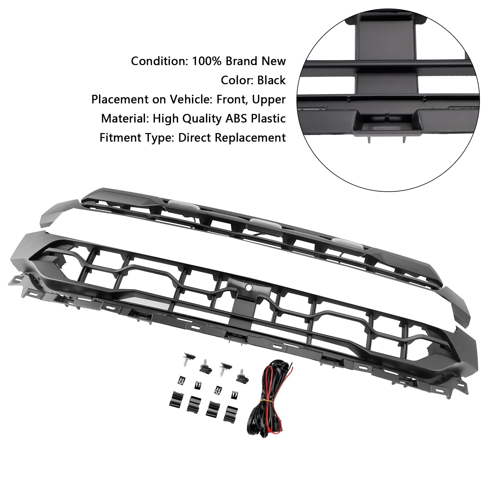 2024+ Ford F150 With LED Black Front Bumper Grille Grill