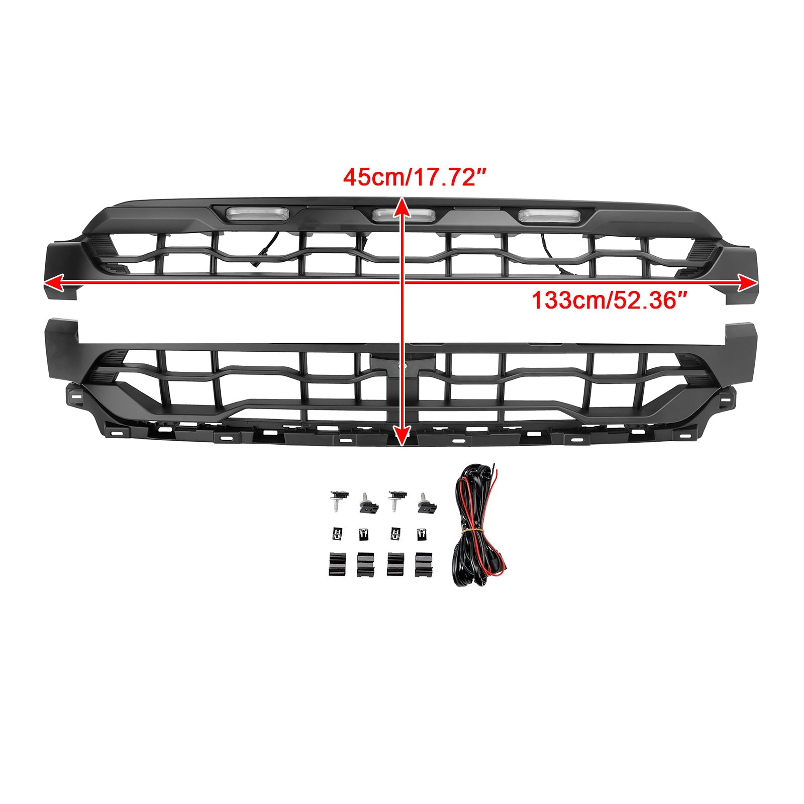 2024+ Ford F150 With LED Black Front Bumper Grille Grill