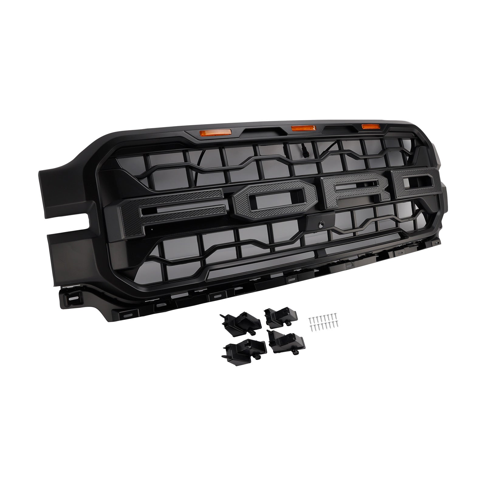 2024+ Ford F150 With LED Black Front Bumper Grille Grill