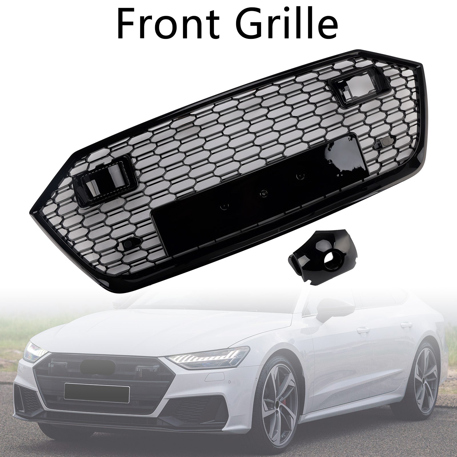 2019-2024 Audi A7 C8 S7 W/ACC Front Bumper Grille Grill Black