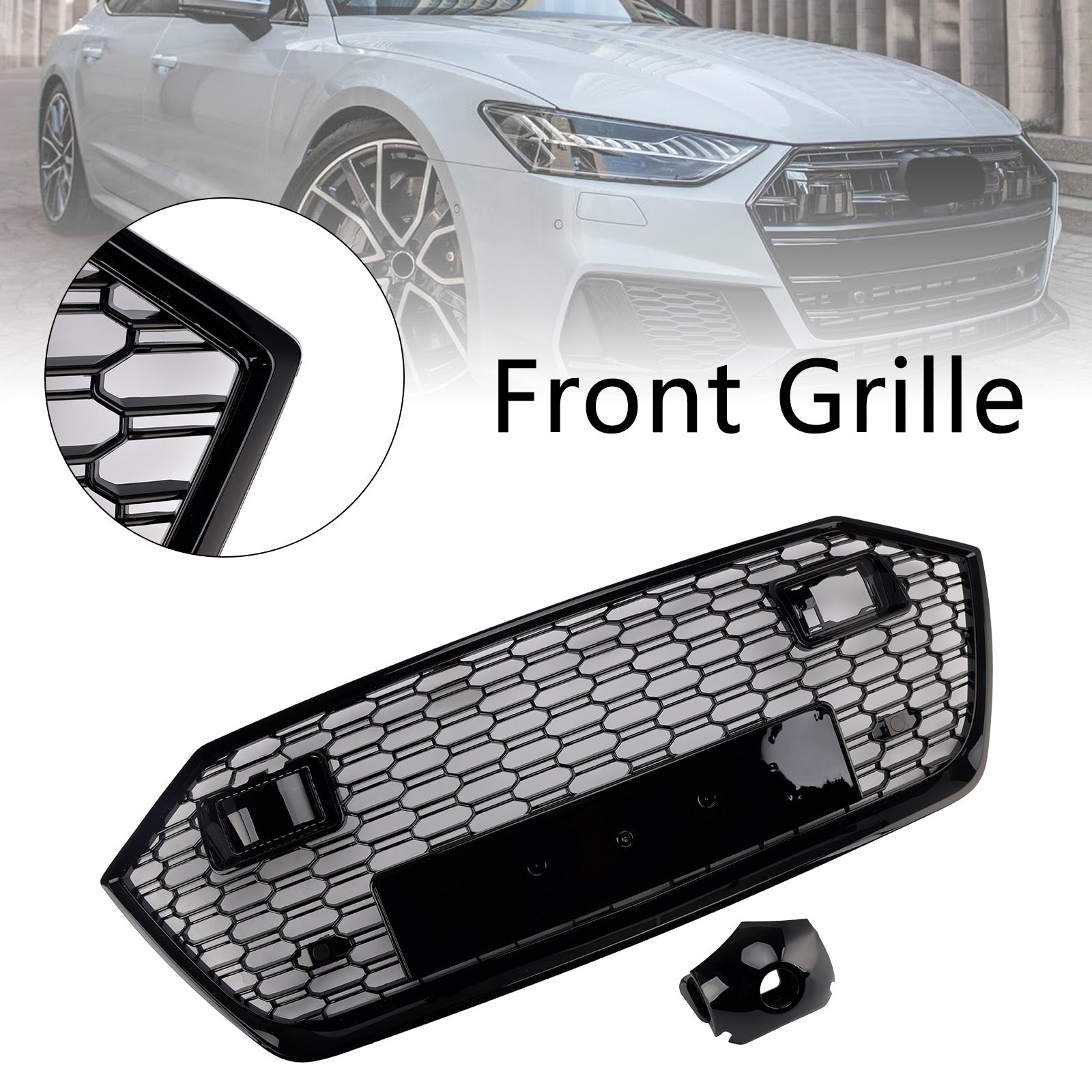 2019-2024 Audi A7 C8 S7 W/ACC Front Bumper Grille Grill Black