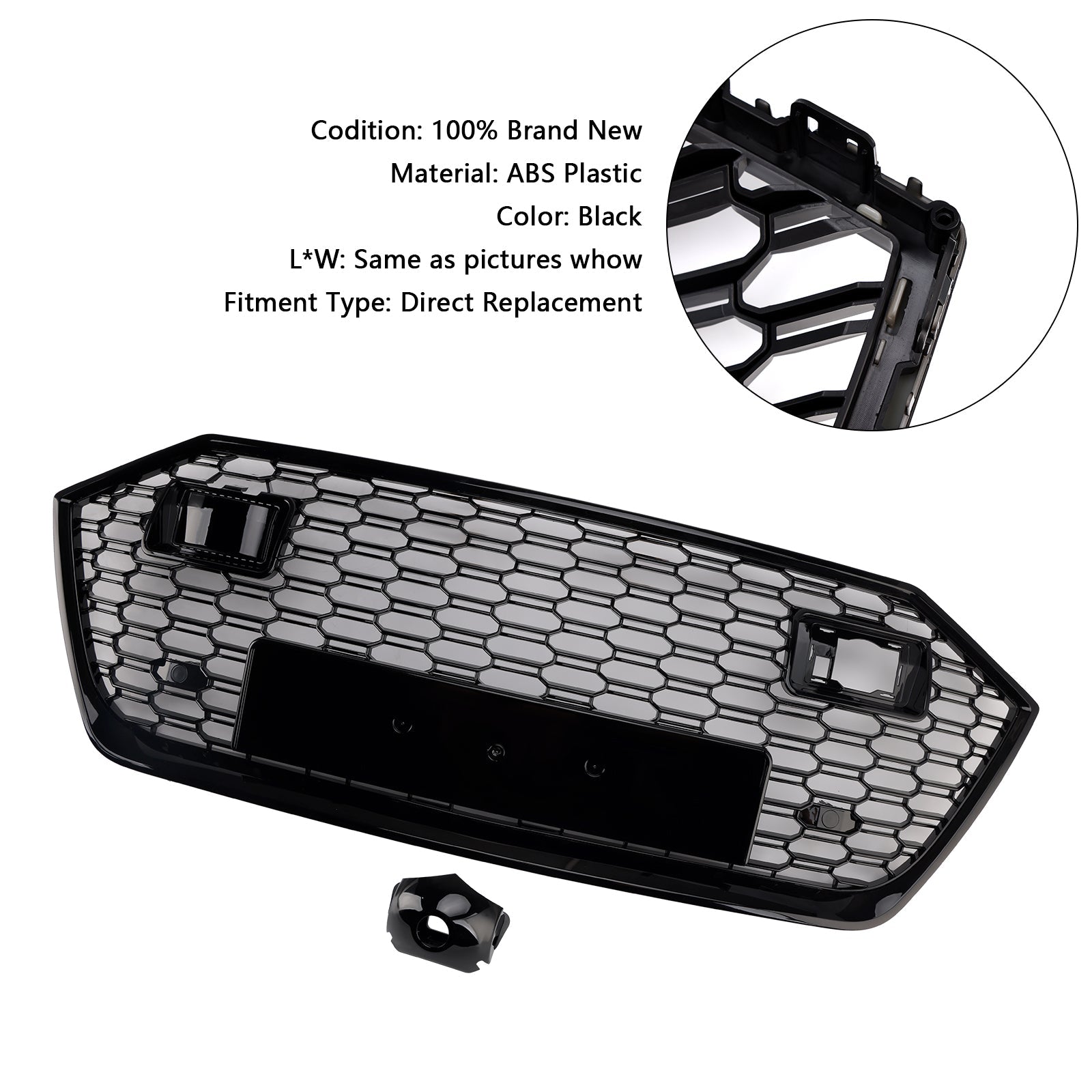 2019-2024 Audi A7 C8 S7 W/ACC Front Bumper Grille Grill Black