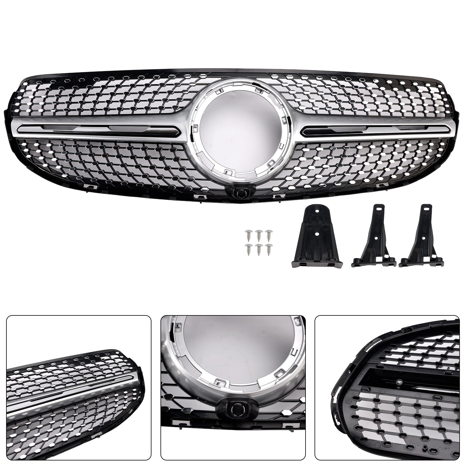 2020-2022 Fit Mercedes-Benz X253 GLC250 GLC300 GT-Style Front Bumper Grille