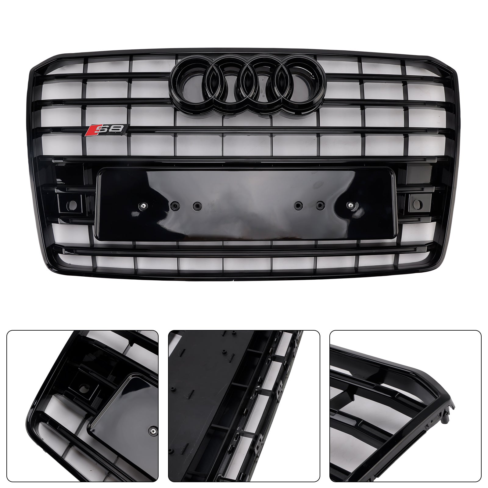 2015-2017 Audi A8 S8 S8 Style Front Bumper Grille Mesh Grill Black