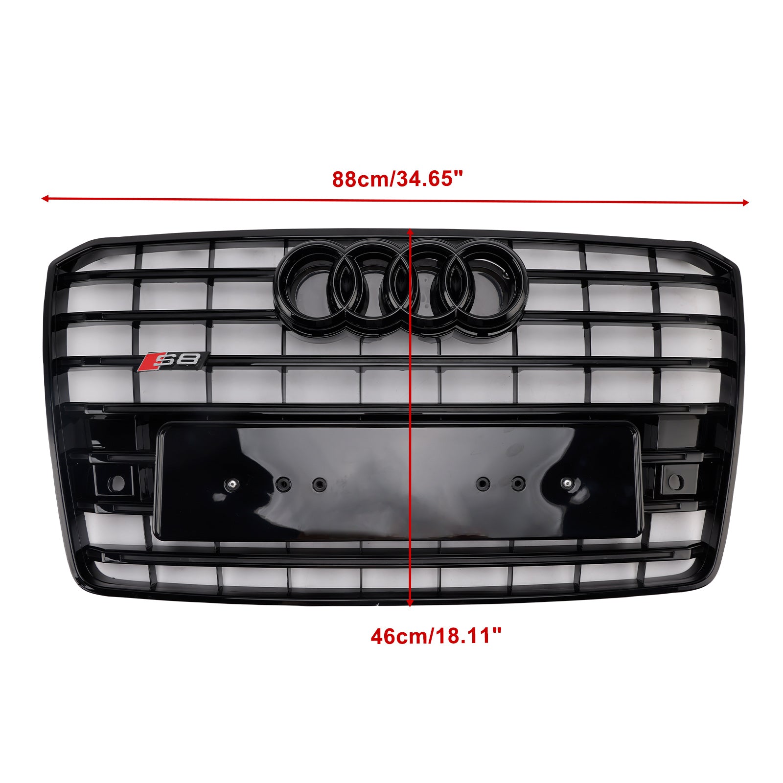 2015-2017 Audi A8 S8 S8 Style Front Bumper Grille Mesh Grill Black