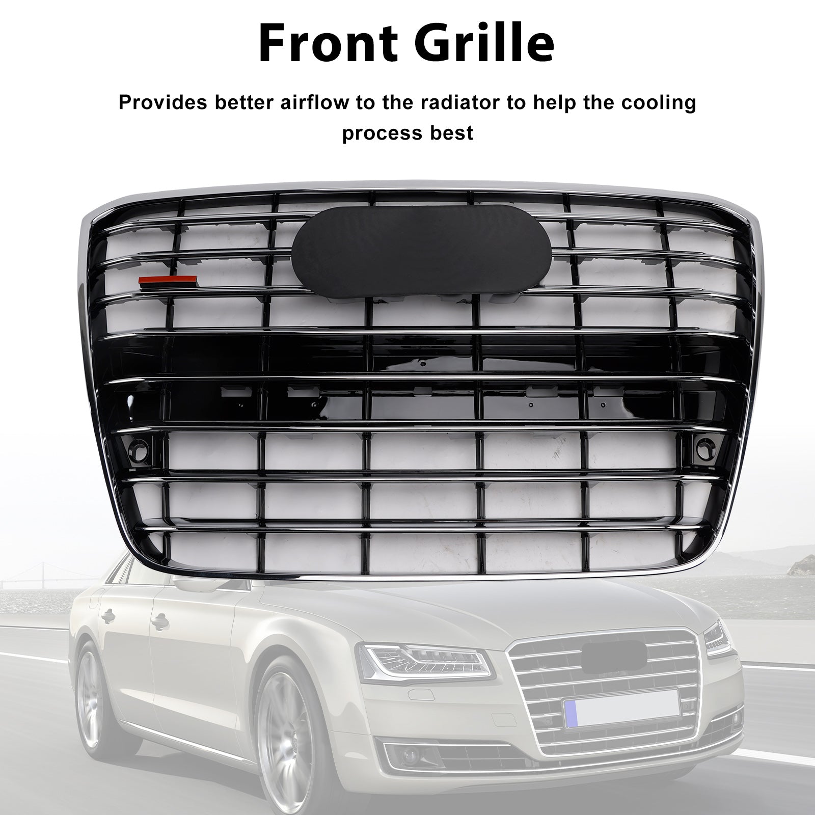 2010-2014 Audi A8 S8 Chrome Front Bumper Mesh Grille Radiator Grill