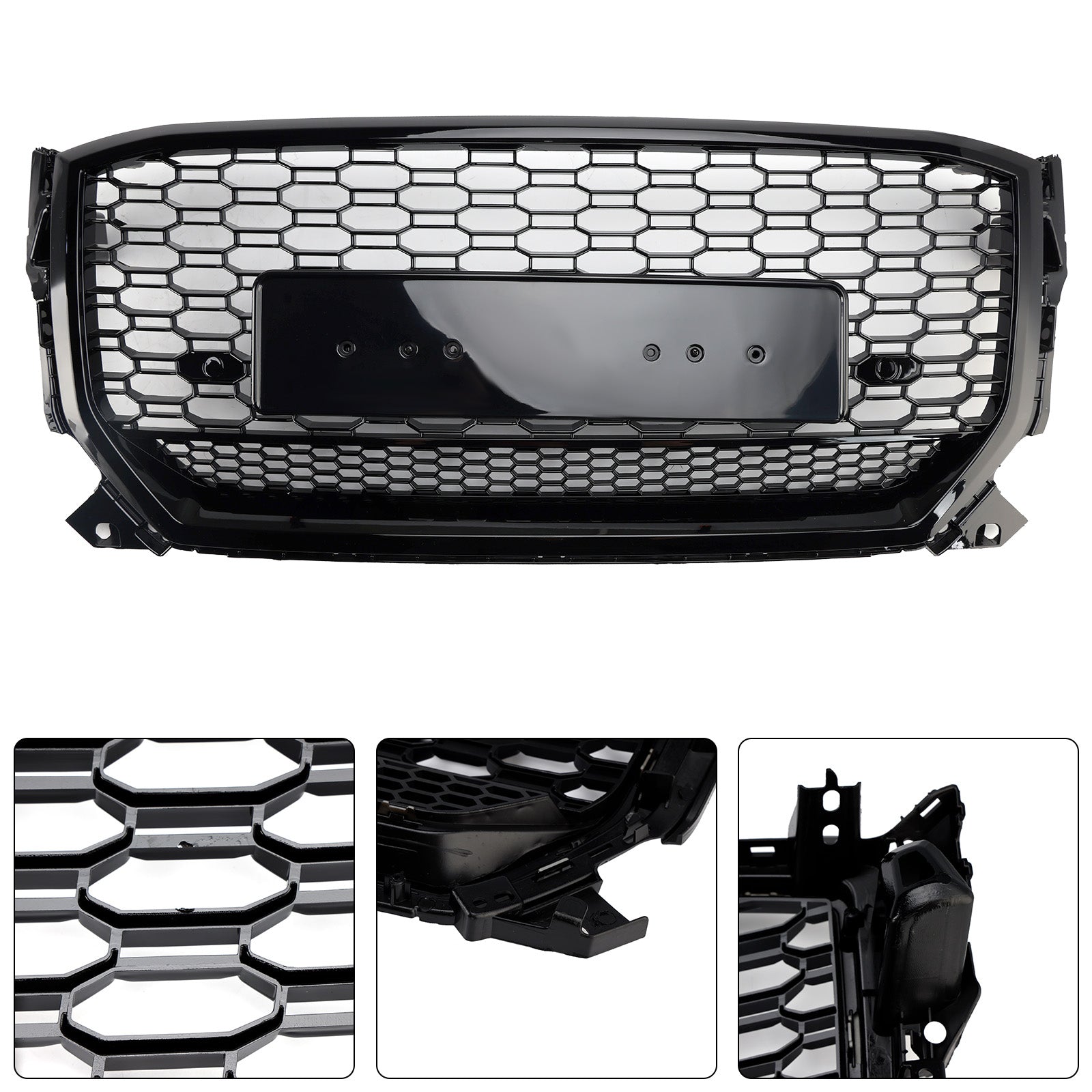 2016-2020 Audi Q2 Pre-Facelift Gloss Black Front Honeycomb Grille Grill
