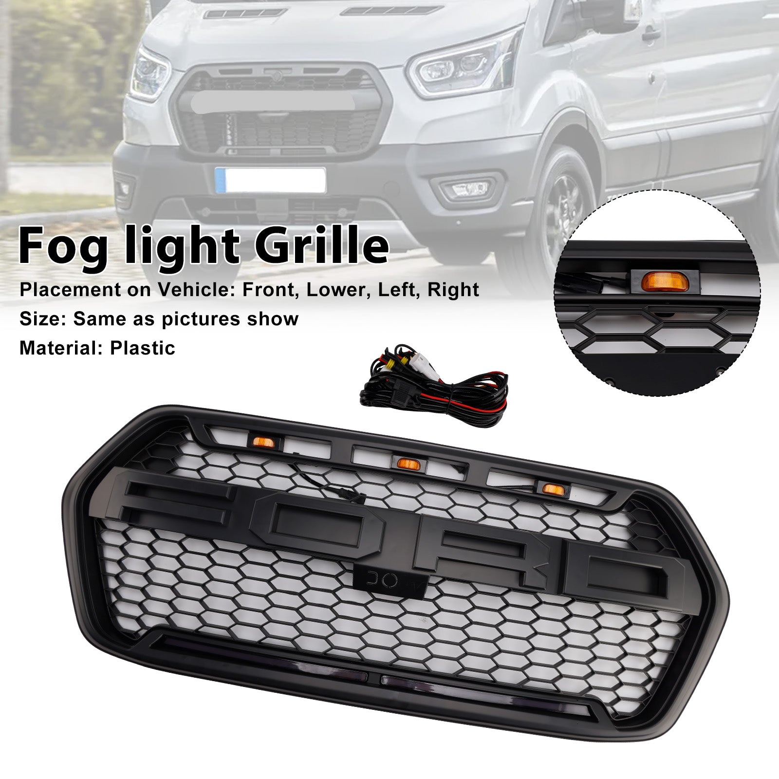 2020-2025 Ford Transit 150 250 350 Raptor Style Front Bumper Grill Grille