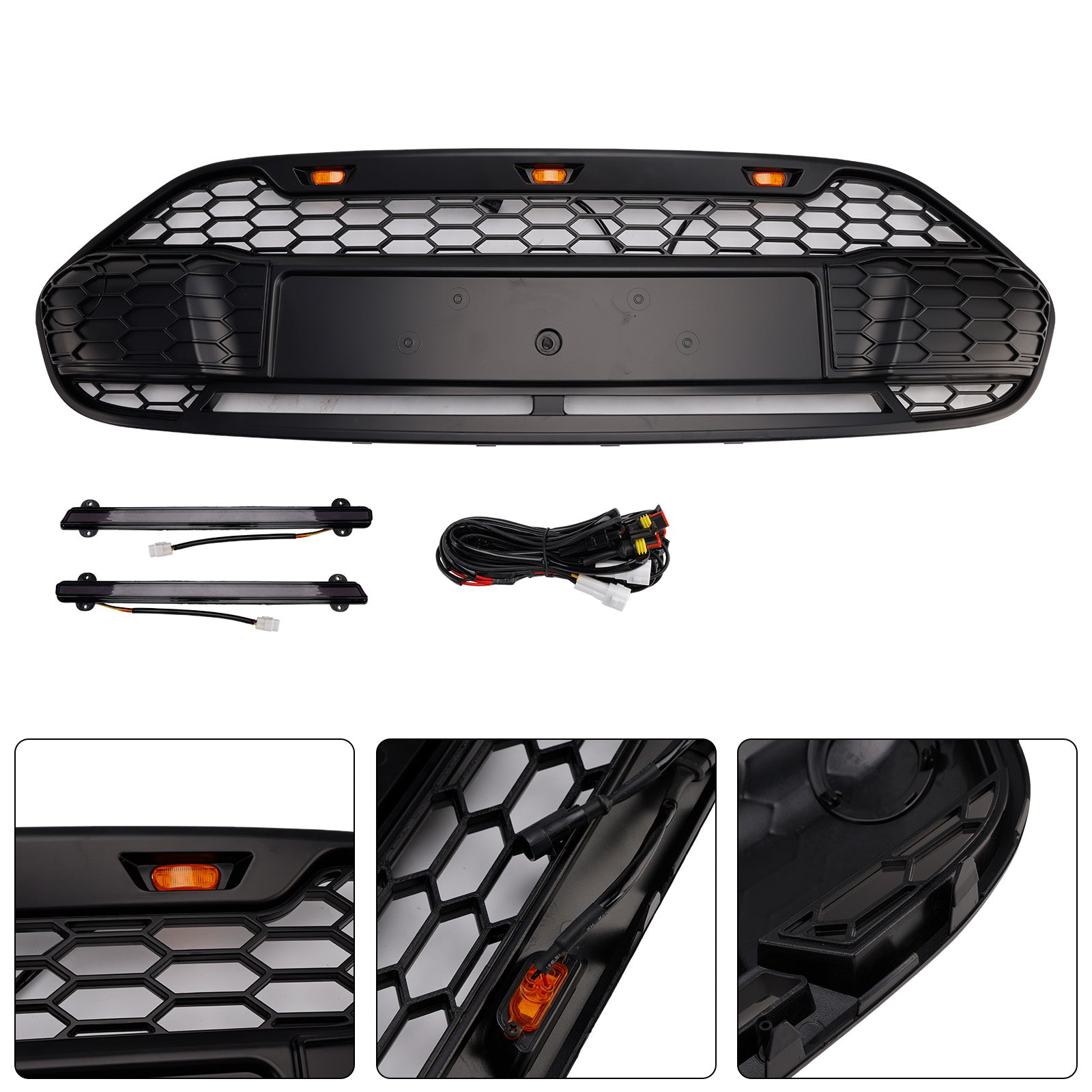 Ford Transit Connect 2014-2018 With LED Black Front Bumper Grill Grille