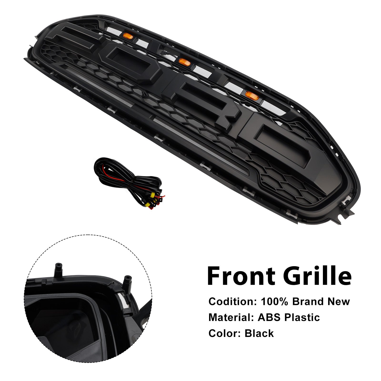 2019 2020 2021 2022 2023 Ford Transit Connect With LED Black Front Bumper Grill Grille