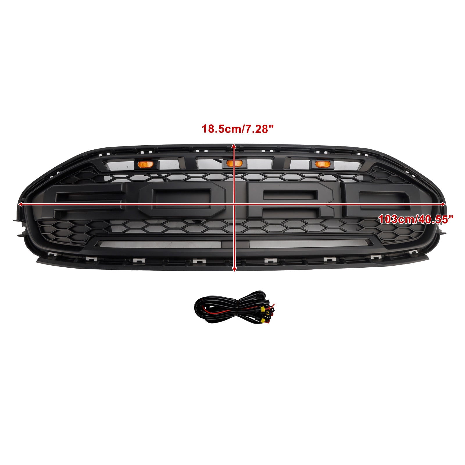 Ford Transit Connect 2019-2023 Black Front Bumper Grill Grille With LED