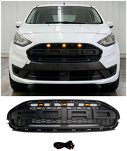 Ford Transit Connect 2019-2023 Black Front Bumper Grill Grille With LED