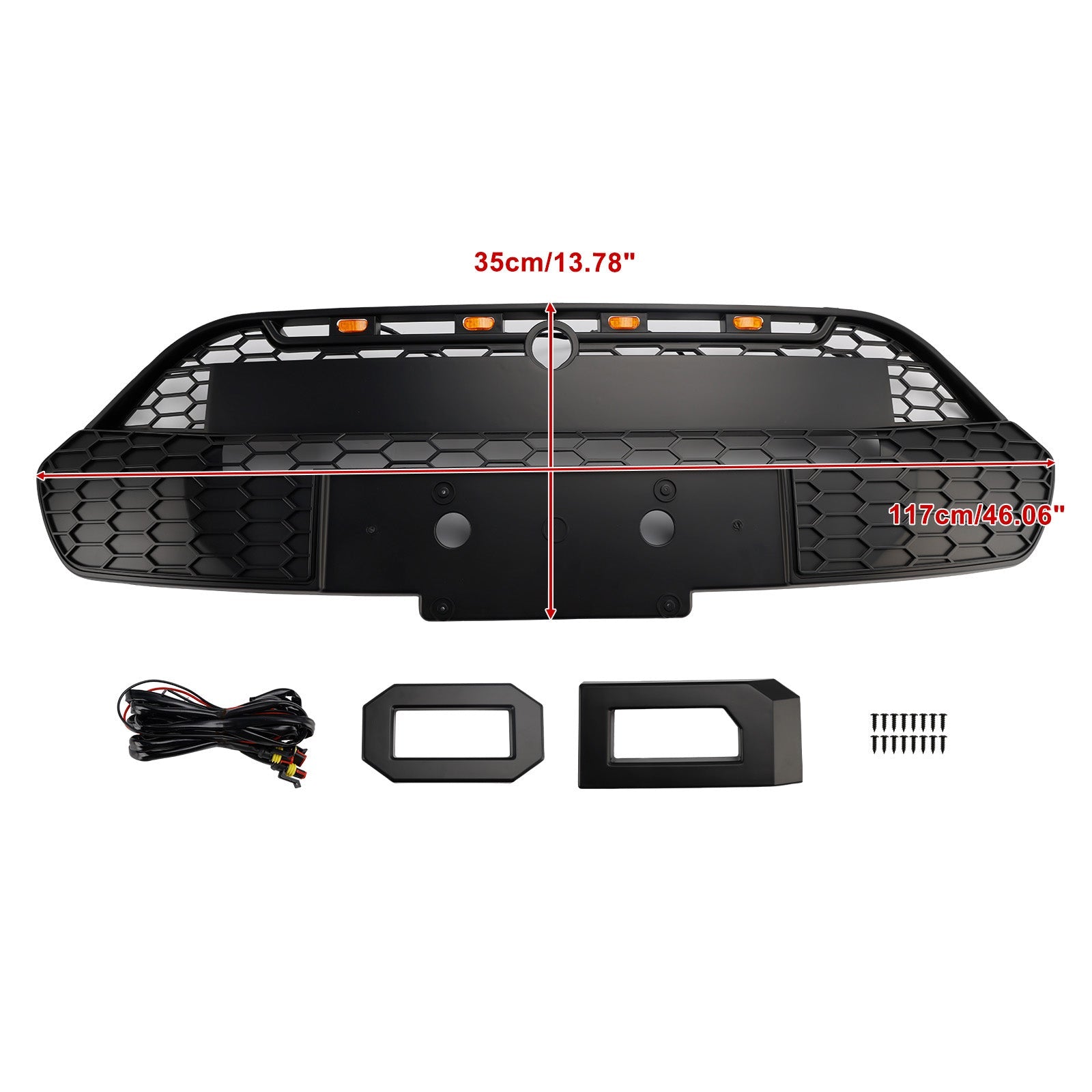 2013 2014 2015 2016 2017 Ford Transit Custom With LED Matte Black Front Bumper Grille Grill