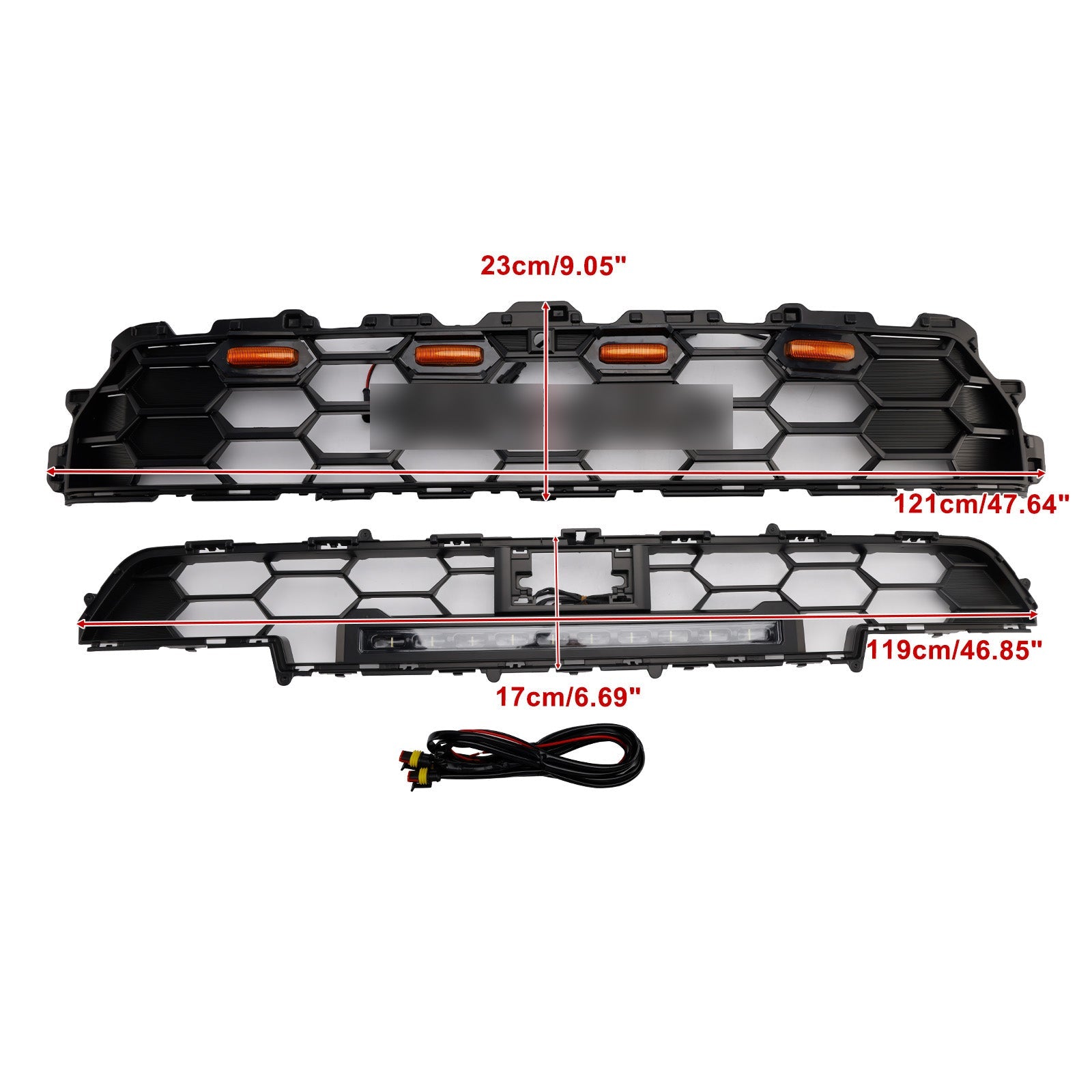 2024+ Toyota 4Runner TRD PRO W/Light Bar Front Bumper Grille Grill Black