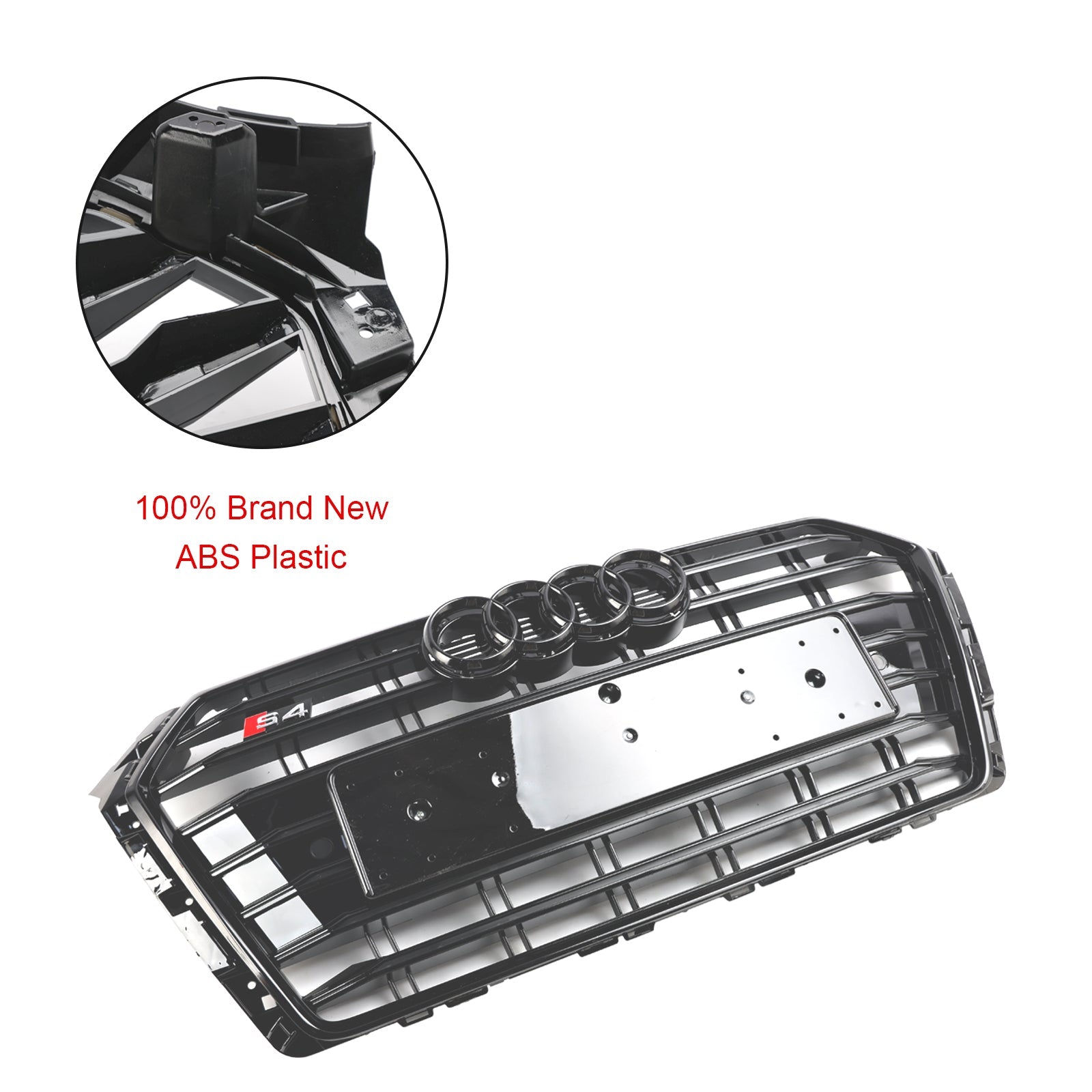 Audi A4/S4 B9 2017-2018 S4 Style Bumper Mesh Hex Grille Grill Black