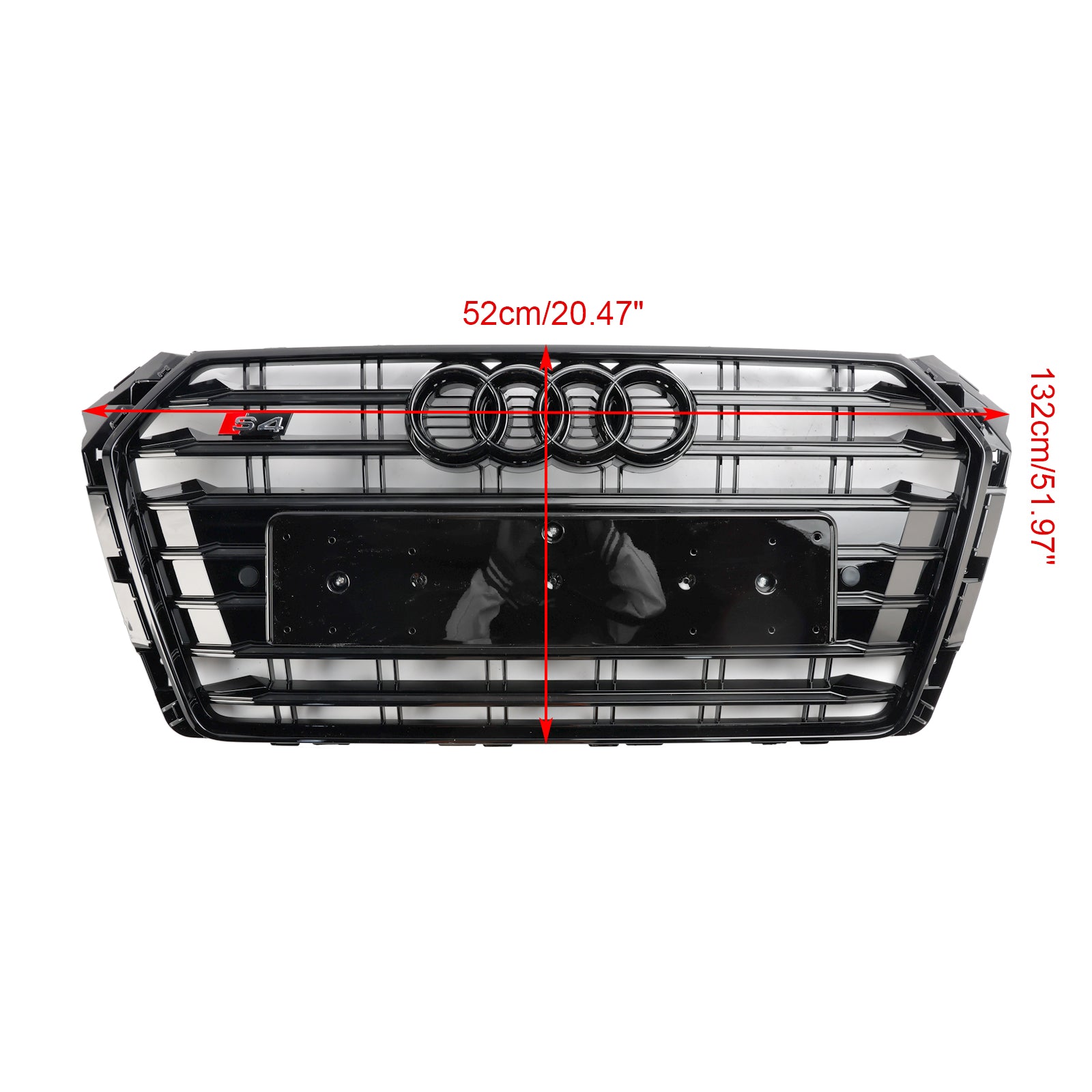Audi A4/S4 B9 2017-2018 S4 Style Bumper Mesh Hex Grille Grill Black