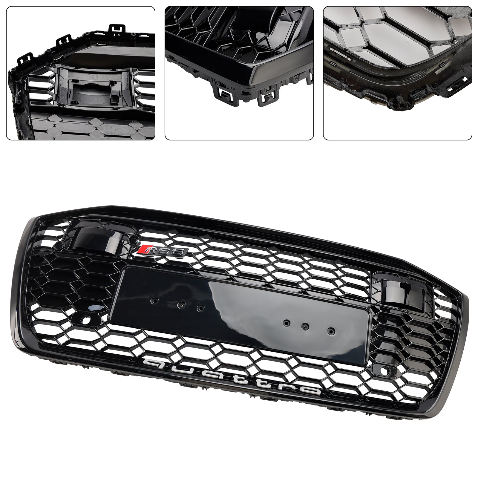 2019-2023 Audi A6 S6 W/ACC RS6 Style Honeycomb Mesh Front Grill Grille