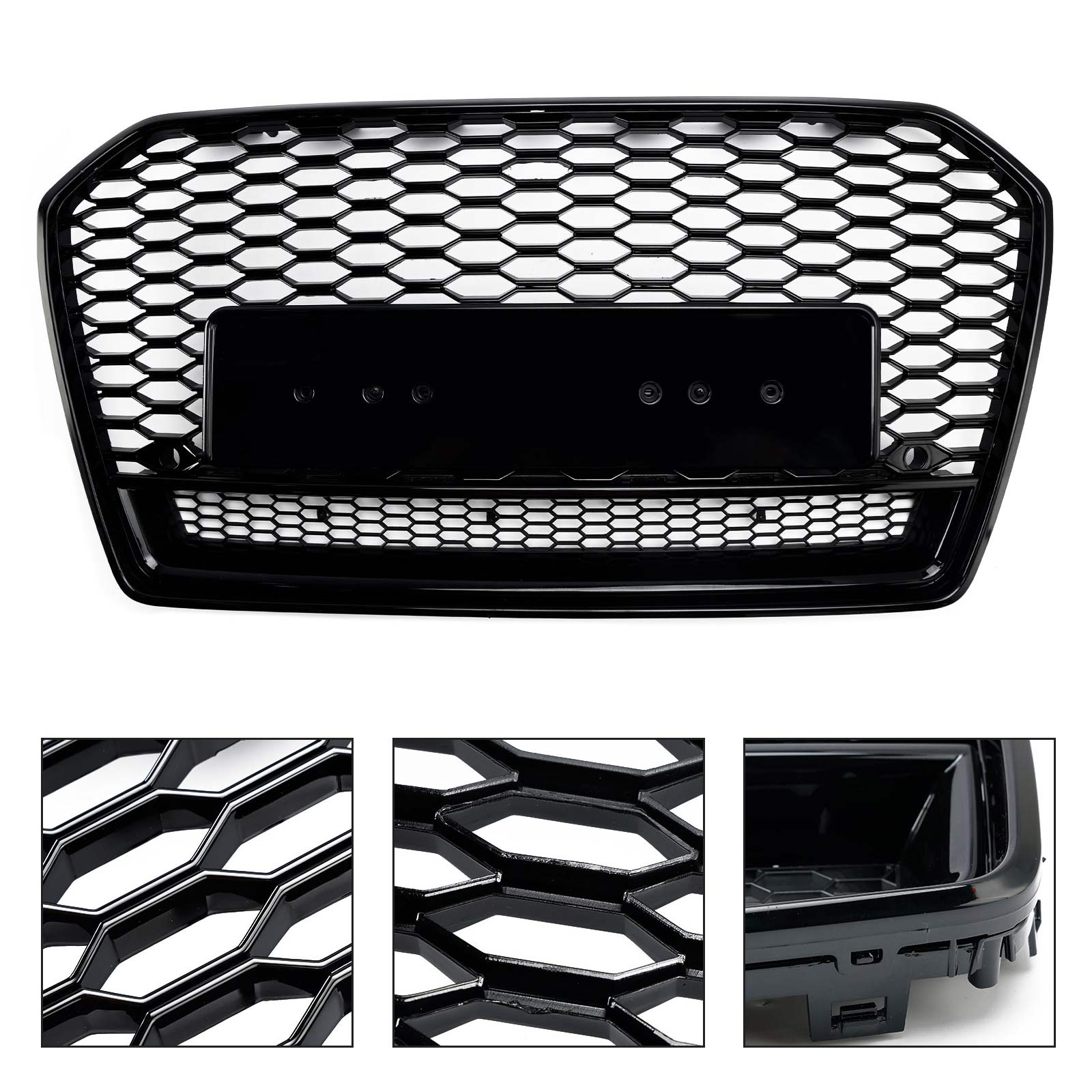 2016-2018 Audi A6 (C7) C7PA Facelift RS6 Style Honeycomb Mesh Front Grill Grille Black
