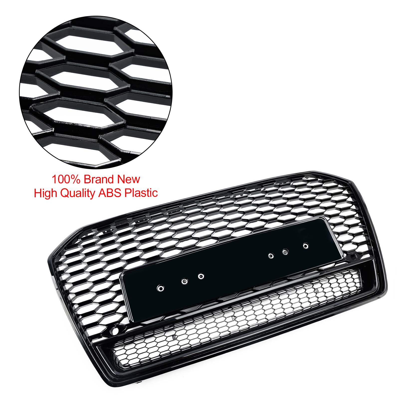2016-2018 Audi A6 (C7) C7PA Facelift RS6 Style Honeycomb Mesh Front Grill Grille Black