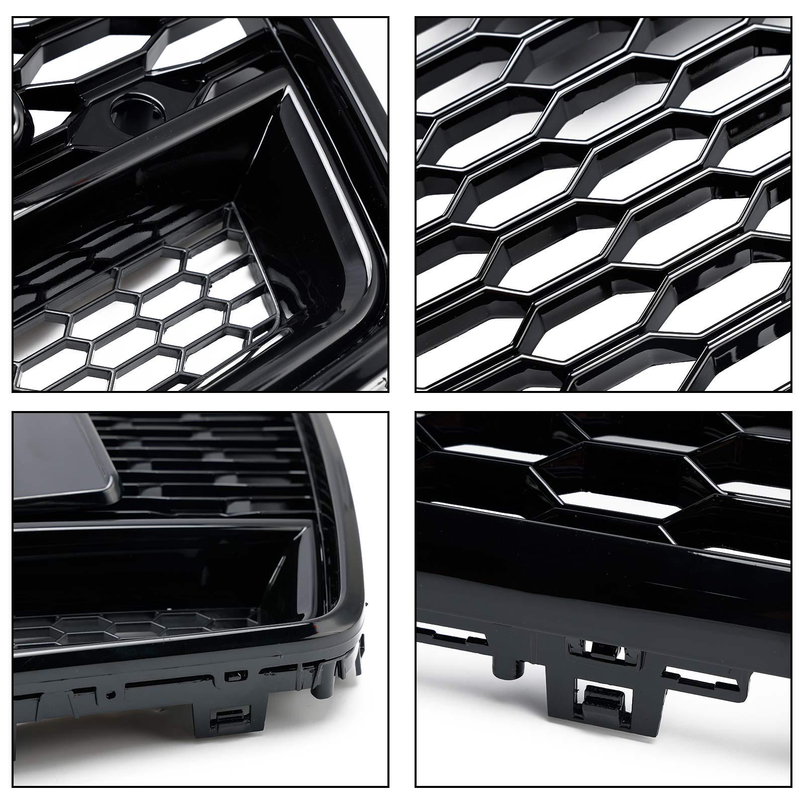 2016-2018 Audi S6 (C7) C7PA Facelift RS6 Style Honeycomb Mesh Front Grill Grille Black