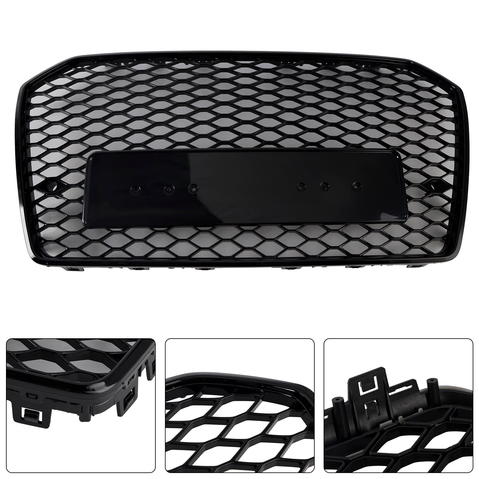 2016 2017 2018 Audi A6 S6 C7 RS6 Style Front Honeycomb Mesh Grille Grill Black