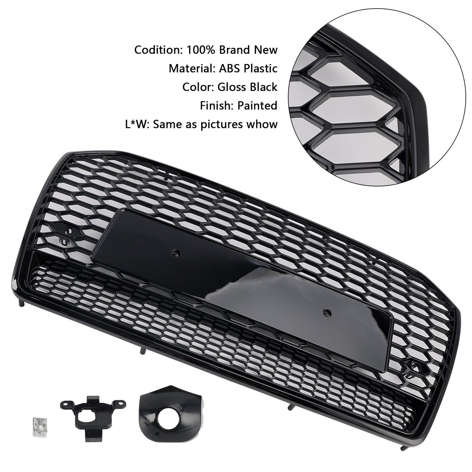 Audi A6 (C7) 2016-2018 C7PA Facelift RS6 Style Honeycomb Mesh Front Grille Grill