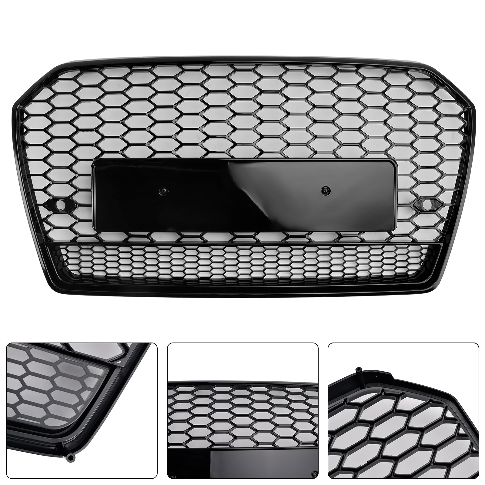 2016 2017 2018 Audi A6 S6 C7 RS6 Style Honeycomb Mesh Front Grille Grill Black