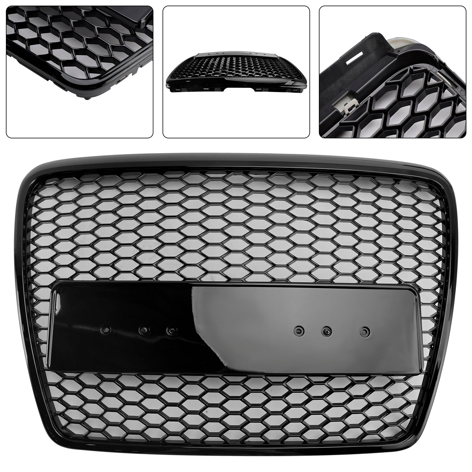 2008-2011 Audi A6 C6 Facelift Black Front Honeycomb Bumper Grill Grille