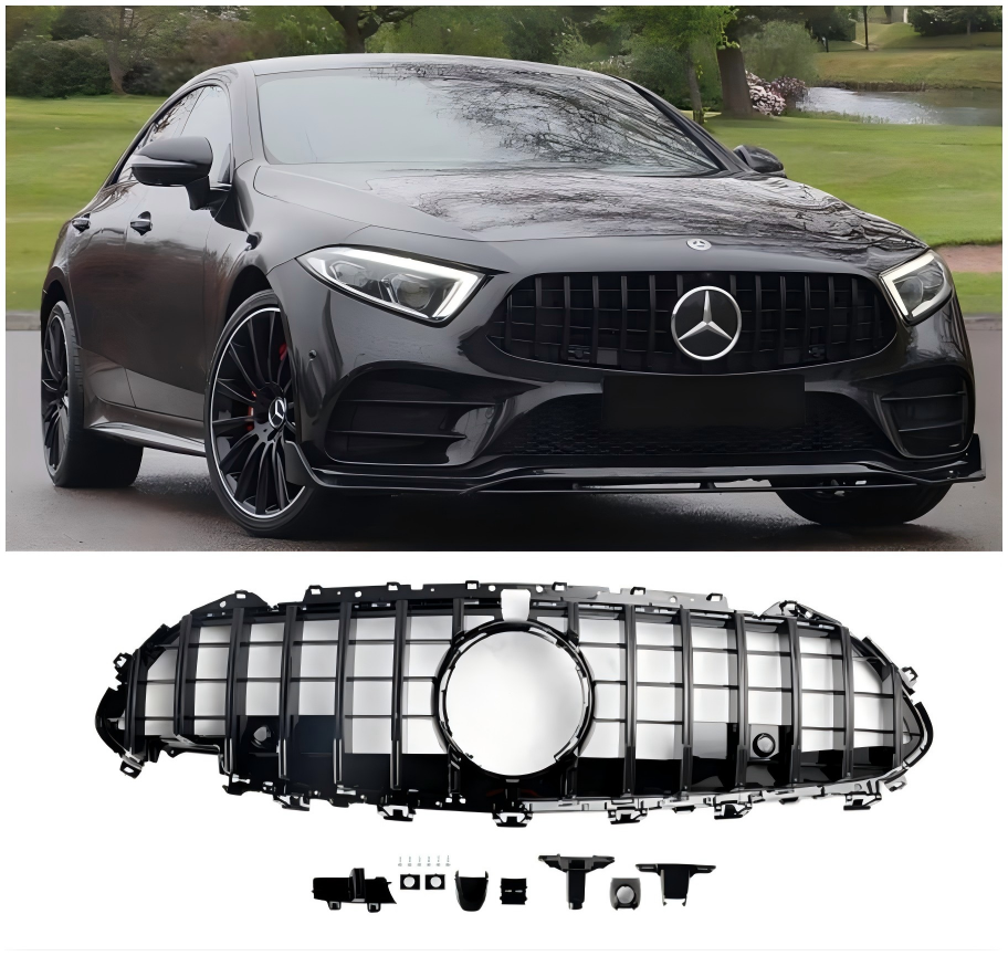 2018 2019 2020 2021 2022 2023 2024 Mercedes CLS C257 W257 Coupe Black Front Bumper Grill Grille