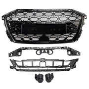 2020-2024 Audi A3 S3 RS3 Style Honeycomb Front Grille Grill Gloss Black