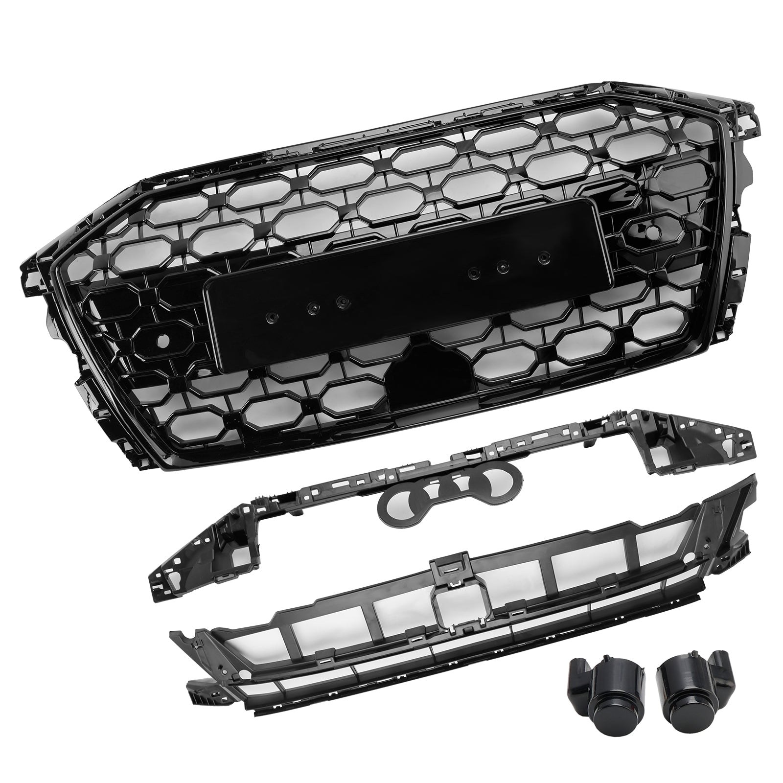 2020-2024 Audi A3 S3 RS3 Style Honeycomb Front Grille Grill Gloss Black