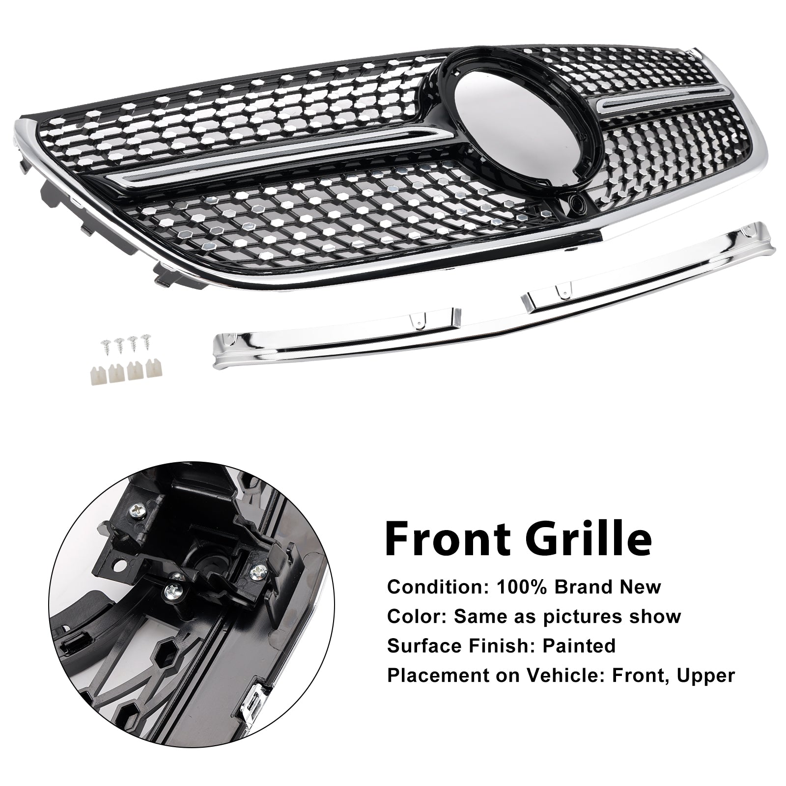 2014-2023 Mercedes Vito W447 Chrome Front Bumper Grill Grille Diamond