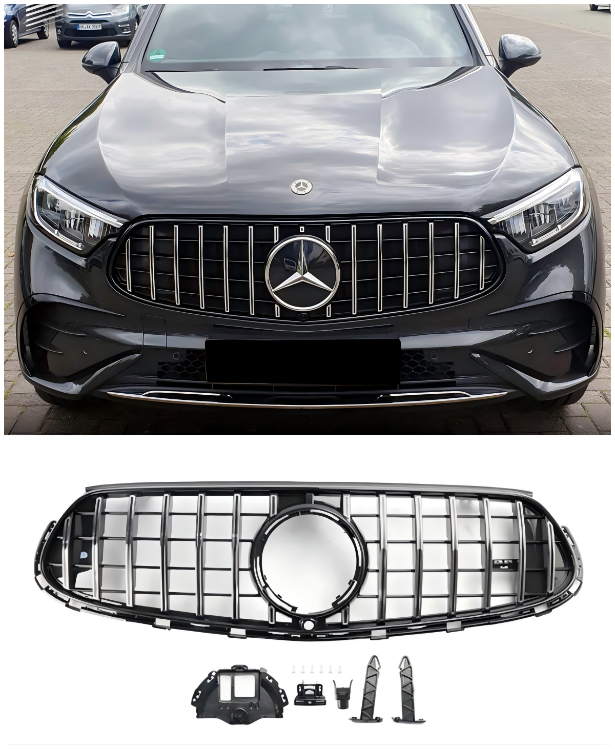 2022 2023 2024 Mercedes GLC X254 C254 with AMG-Line Front Bumper Upper Grill Grille