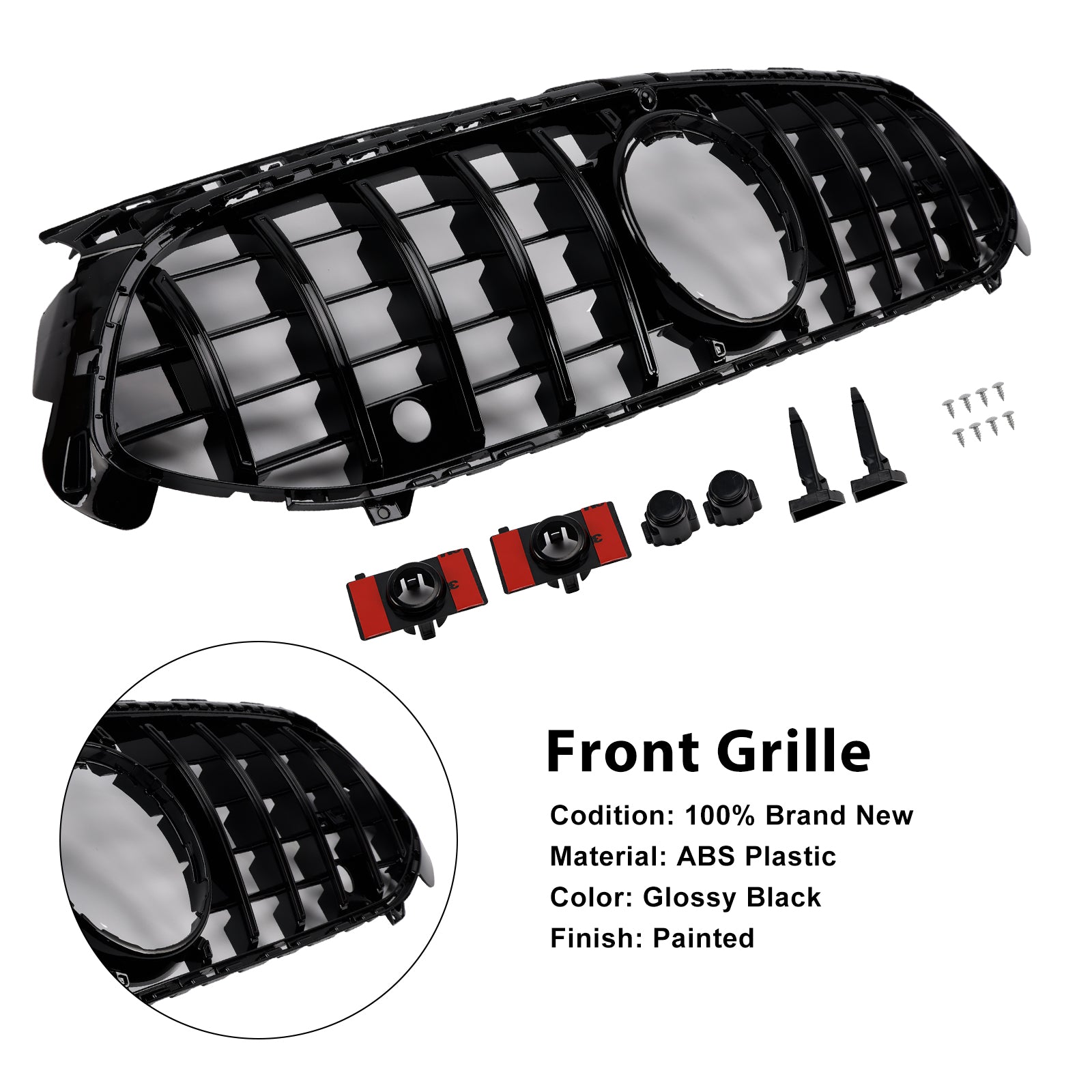2023-2025 Mercedes A-Class W177 A35 A180 Gloss Black Front Grille Grill