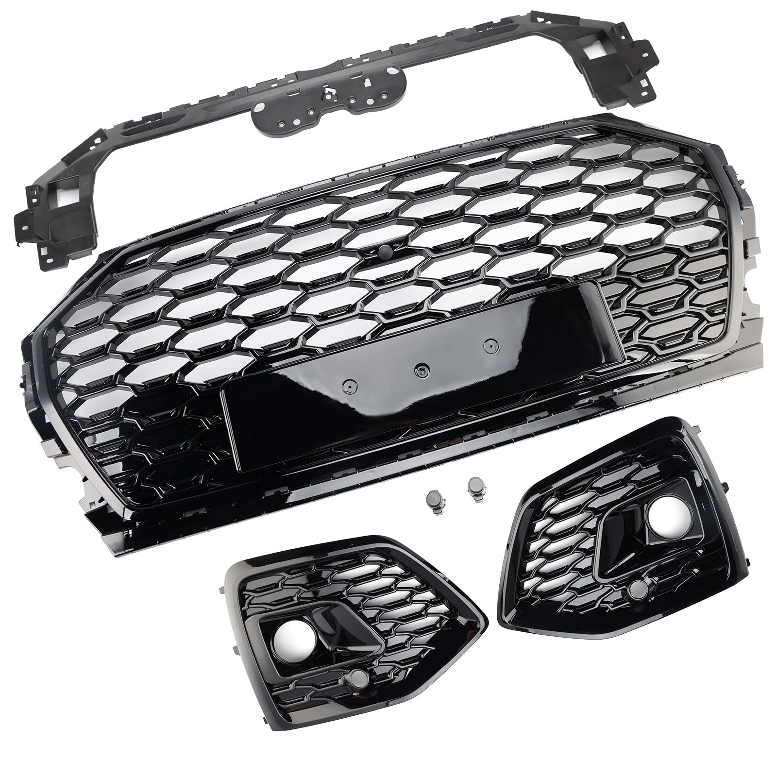 2021-2025 Audi Q5 Front Bumper Grille Honeycomb Grill & Fog Light Cover