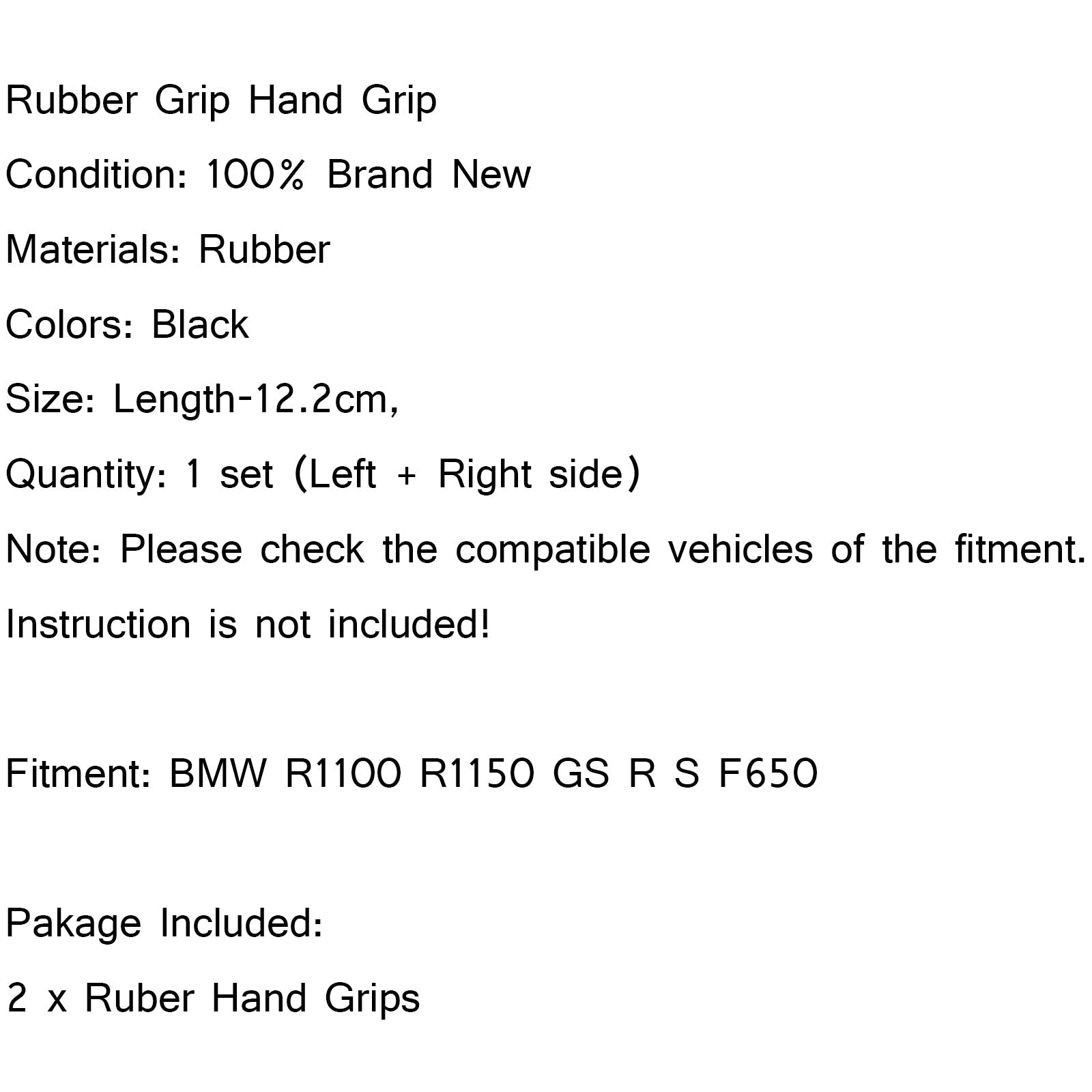 Rubber Handlebar Hand Grips For BMW F650 ST/CS R1100/1150 RS R850 K1100 RS/LT Generic