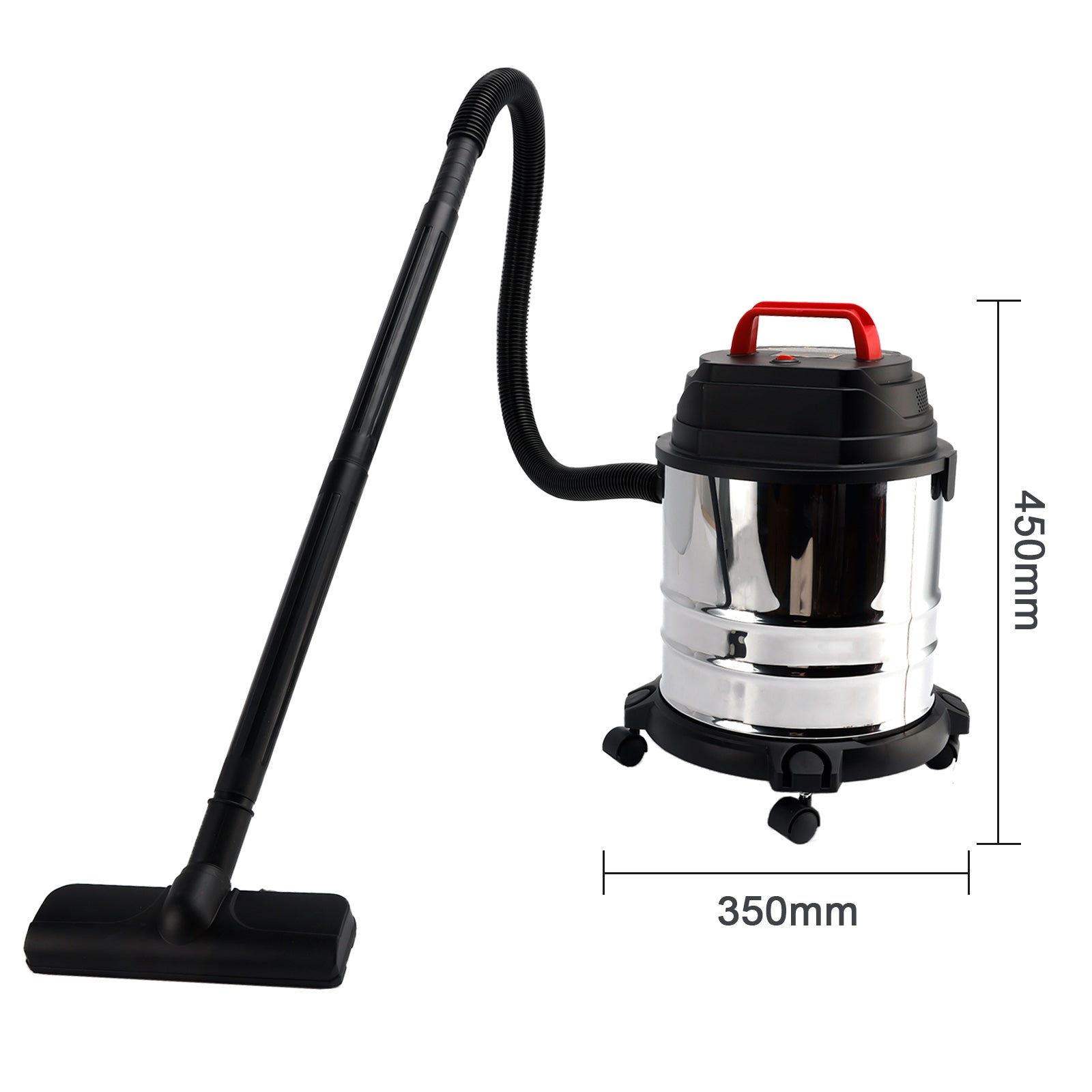 5 Gallon Steel Stainless Wet/Dry Canister Vac Shop Vacuum Cleaner 1800W
