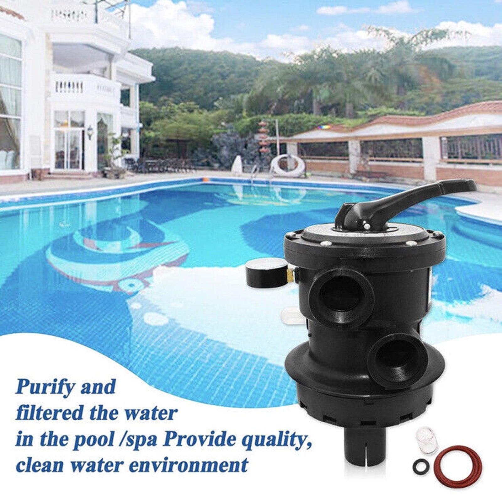 SP0714T Vari-Flo Control 1-1/2" FIP Top Mount Multiport Valve For Hayward