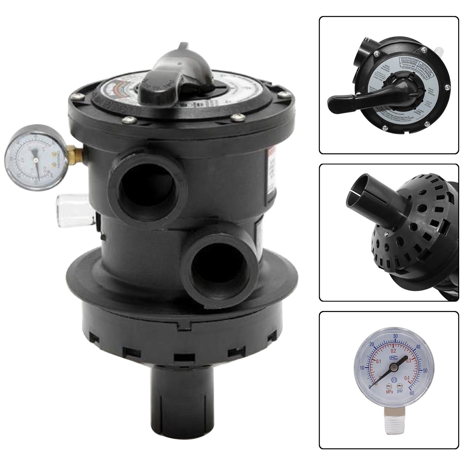 SP0714T Vari-Flo Control 1-1/2" FIP Top Mount Multiport Valve For Hayward
