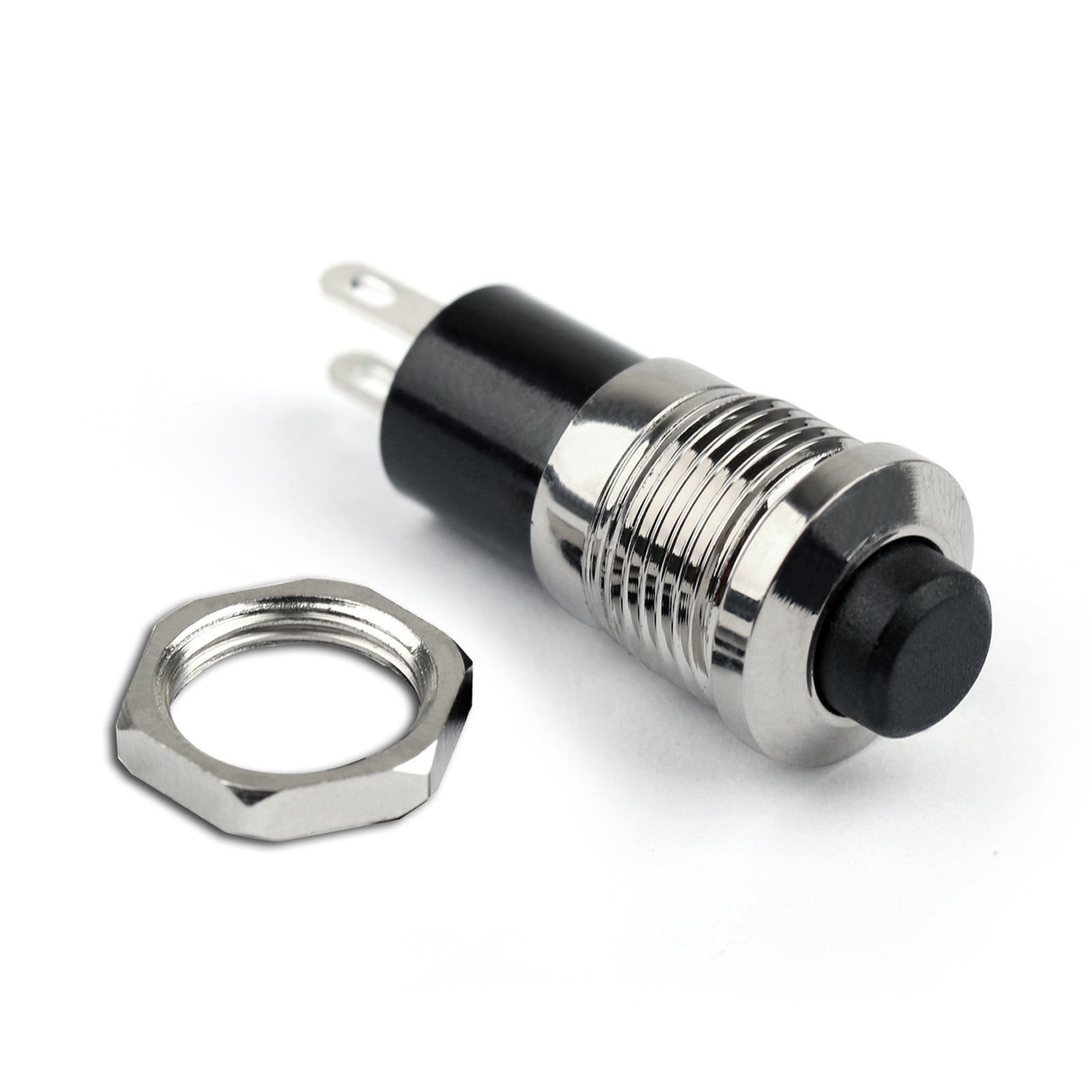 1Pcs New Mini Push Button SPST Momentary N/O OFF-ON Switch 10mm Black For Car