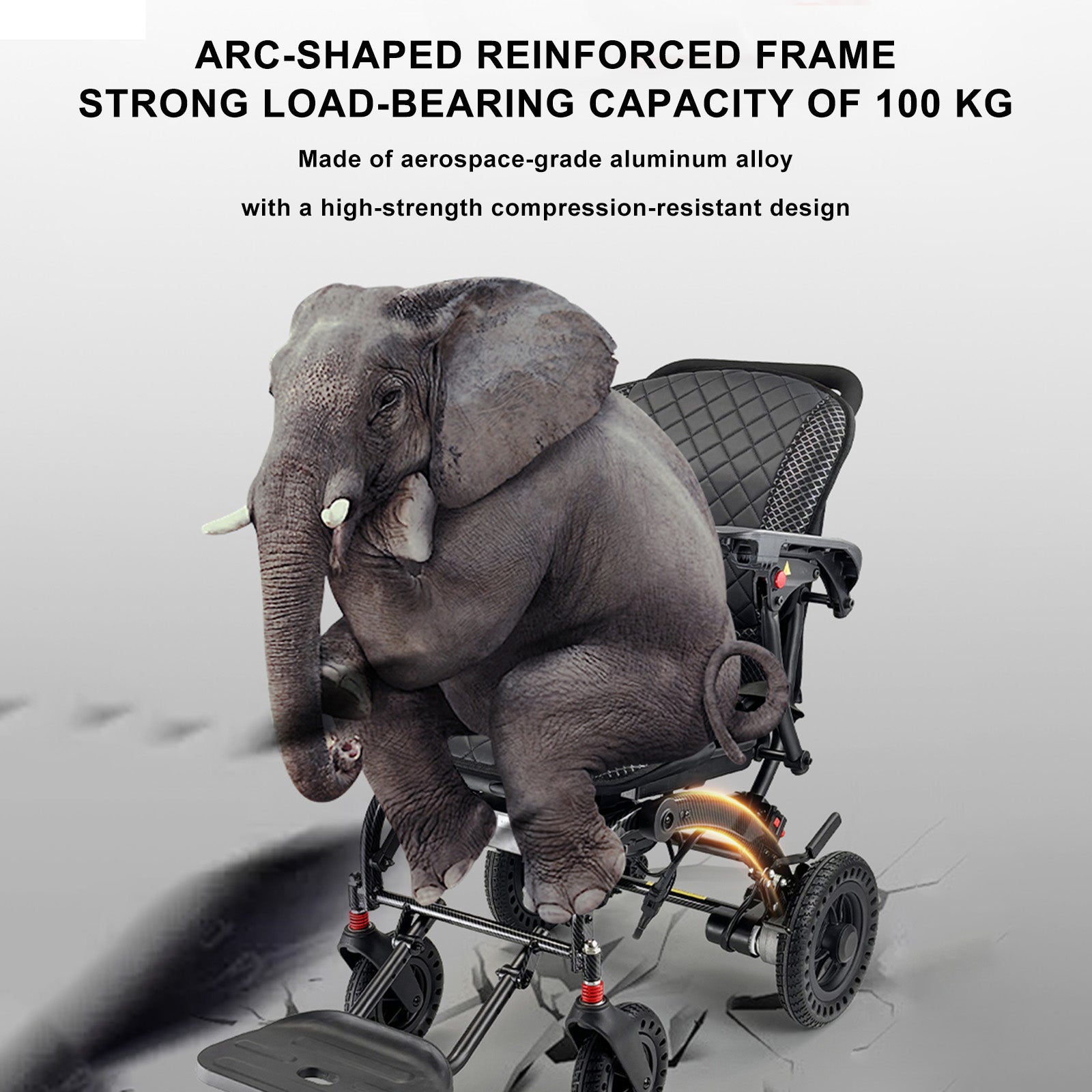 360W Ergonomics Electric Wheelchair Lightweight Folding Wheelchair for Adults Seniors Black